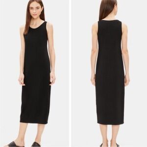 Eileen Fisher Dress Sleeveless Black Knit Maxi XS